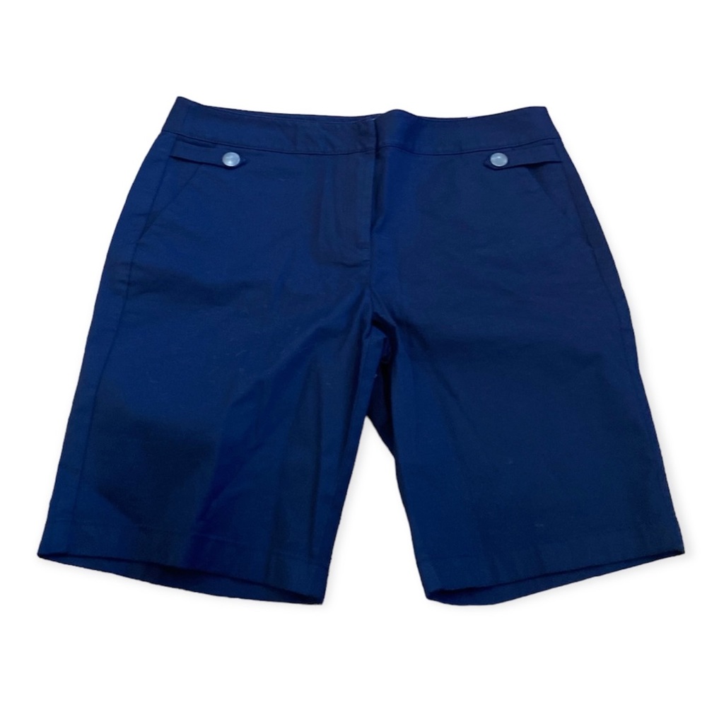 Ann Taylor Signature Fit Shorts Womens Size 8P Blue Lower On Waist New Flat